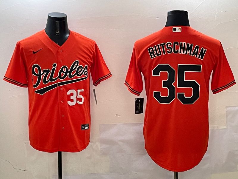 Men Baltimore Orioles #35 Rutschman Orange Game 2025 Nike MLB Jersey style 5->baltimore orioles->MLB Jersey